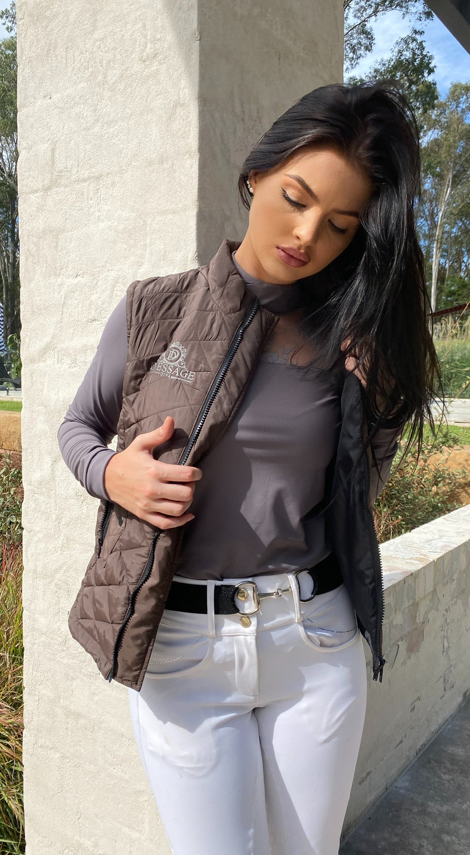 Equestrian vest - Medium weight quilted vest with side pockets